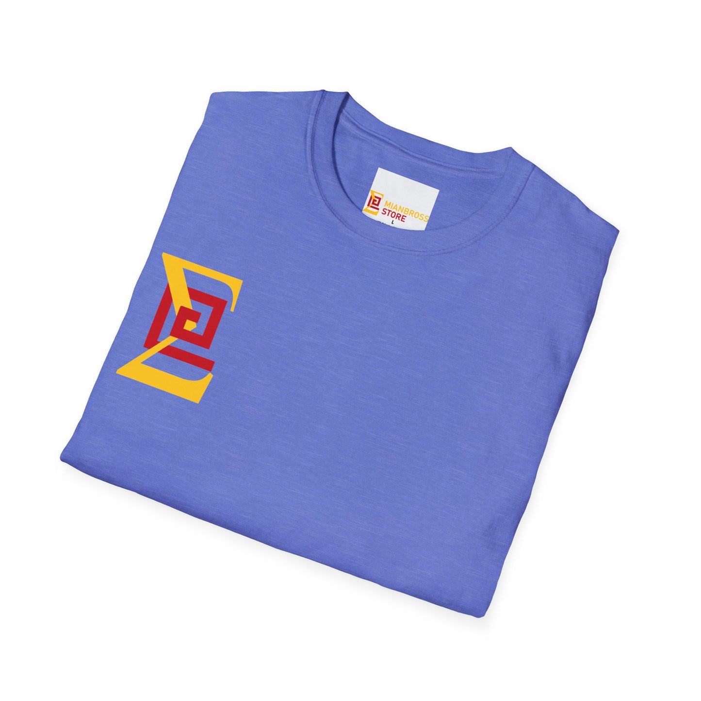 Unisex Softstyle T-Shirt Blue Greek Key Design