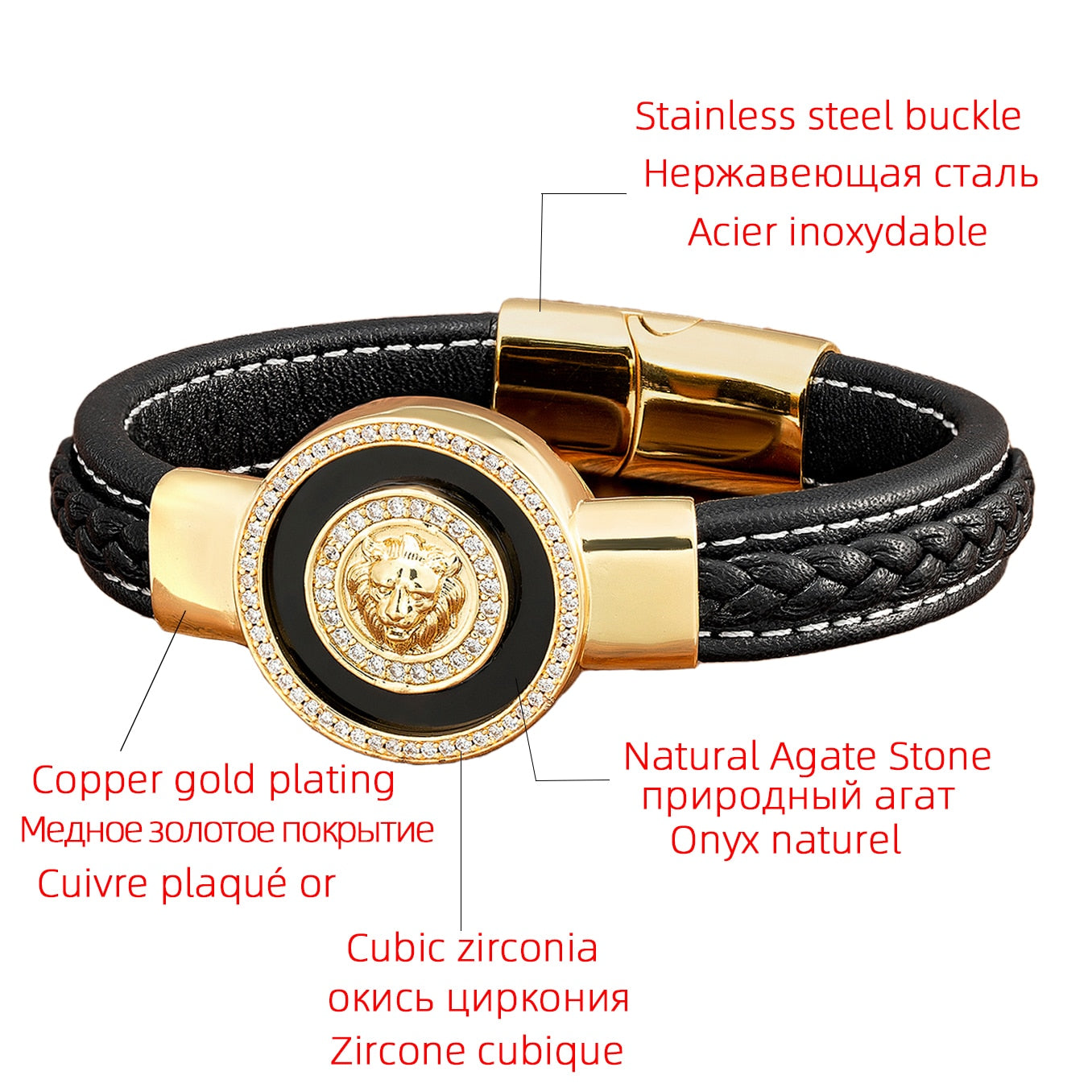 Plated Leather Bracelet
